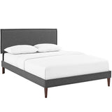 Camille Fabric Full Platform Bed with Squared Tapered Legs by Lefancy