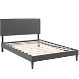 Camille Fabric Full Platform Bed with Squared Tapered Legs by Lefancy