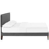 Camille Fabric Full Platform Bed with Squared Tapered Legs by Lefancy