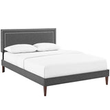 Jessamine Fabric Full Platform Bed with Squared Tapered Legs by Lefancy