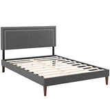 Jessamine Fabric Full Platform Bed with Squared Tapered Legs by Lefancy