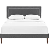 Jessamine Fabric Full Platform Bed with Squared Tapered Legs by Lefancy