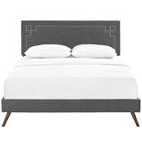 Josie Fabric Queen Platform Bed with Round Splayed Legs by Lefancy