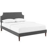 Laura Fabric King Platform Bed with Squared Tapered Legs by Lefancy