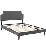 Laura Fabric King Platform Bed with Squared Tapered Legs by Lefancy