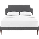 Laura Fabric King Platform Bed with Squared Tapered Legs by Lefancy