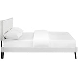 Phoebe Vinyl Full Platform Bed with Round Splayed Legs by Lefancy