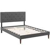 Terisa Fabric King Platform Bed with Squared Tapered Legs by Lefancy