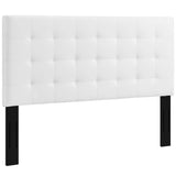 Paisley Tufted Upholstered Faux Leather Full / Queen Headboard by Lefancy