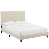 Melanie Tufted Button Upholstered Fabric Full Platform Bed by Lefancy