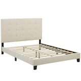 Melanie Tufted Button Upholstered Fabric Full Platform Bed by Lefancy