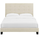 Melanie Tufted Button Upholstered Fabric Full Platform Bed by Lefancy