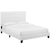 Melanie Tufted Button Upholstered Fabric Full Platform Bed by Lefancy