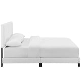 Melanie Tufted Button Upholstered Fabric Full Platform Bed by Lefancy