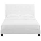 Melanie Tufted Button Upholstered Fabric Full Platform Bed by Lefancy