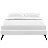 Loryn Vinyl Full Bed Frame with Round Splayed Legs by Lefancy