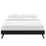 Loryn Vinyl Queen Bed Frame with Round Splayed Legs by Lefancy