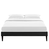 Tessie Vinyl Full Bed Frame with Squared Tapered Legs by Lefancy