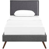 Amaris Fabric Twin Platform Bed with Round Splayed Legs by Lefancy