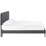 Amaris Fabric Queen Platform Bed with Round Splayed Legs by Lefancy