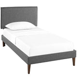 Amaris Fabric Twin Platform Bed with Squared Tapered Legs by Lefancy