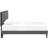 Amaris Fabric Twin Platform Bed with Squared Tapered Legs by Lefancy