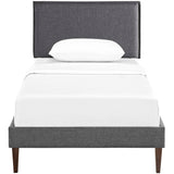 Amaris Fabric Twin Platform Bed with Squared Tapered Legs by Lefancy