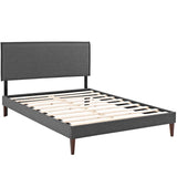 Amaris Fabric Full Platform Bed with Squared Tapered Legs by Lefancy