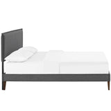 Amaris Fabric Full Platform Bed with Squared Tapered Legs by Lefancy