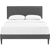 Amaris Fabric Full Platform Bed with Squared Tapered Legs by Lefancy