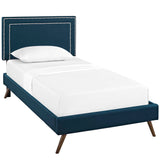 Virginia Fabric Twin Platform Bed with Round Splayed Legs by Lefancy