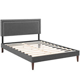 Virginia Fabric Full Platform Bed with Squared Tapered Legs by Lefancy