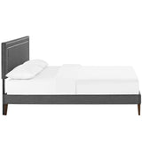 Virginia Fabric Full Platform Bed with Squared Tapered Legs by Lefancy