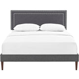 Virginia Fabric Full Platform Bed with Squared Tapered Legs by Lefancy