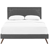 Ruthie Fabric Queen Platform Bed with Round Splayed Legs by Lefancy