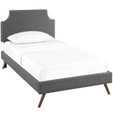 Corene Fabric Twin Platform Bed with Round Splayed Legs by Lefancy