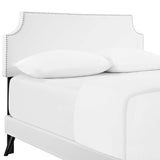 Corene Vinyl Full Platform Bed with Round Splayed Legs by Lefancy