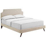 Corene Fabric Queen Platform Bed with Round Splayed Legs by Lefancy