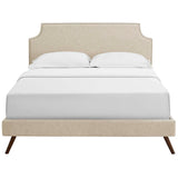 Corene Fabric Queen Platform Bed with Round Splayed Legs by Lefancy