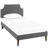 Corene Fabric Twin Platform Bed with Squared Tapered Legs by Lefancy