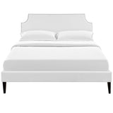 Corene Vinyl Queen Platform Bed with Squared Tapered Legs by Lefancy