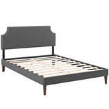 Corene Fabric King Platform Bed with Squared Tapered Legs by Lefancy