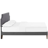 Corene Fabric King Platform Bed with Squared Tapered Legs by Lefancy