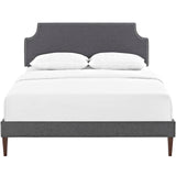 Corene Fabric King Platform Bed with Squared Tapered Legs by Lefancy