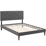 Tarah Fabric King Platform Bed with Squared Tapered Legs by Lefancy