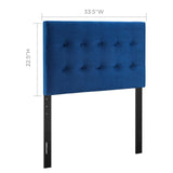 Emily Biscuit Tufted Performance Velvet Twin Headboard by Lefancy