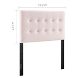 Emily Biscuit Tufted Performance Velvet Twin Headboard by Lefancy