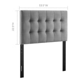 Lily Biscuit Tufted Performance Velvet Twin Headboard by Lefancy