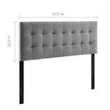 Lily Biscuit Tufted Performance Velvet Queen Headboard by Lefancy