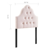 Sovereign Diamond Tufted Performance Velvet Twin Headboard by Lefancy